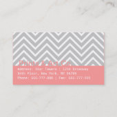 Carte De Visite Motif chic et élégant, gris et blanc de chevron (Dos)