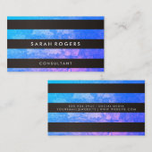 Carte De Visite Motif Chic Grunge Bleu pourpre (Devant / Derrière)