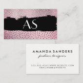 Carte De Visite Motif chic / Monogramme classique (Devant / Derrière)