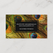 Carte De Visite Motif chic Peacock Feathers (Dos)
