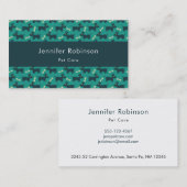 Carte De Visite Motif chien mignon avec os sur Arrière - plan vert (Devant / Derrière)