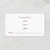 Carte de visite motif chocolat rose (Dos)
