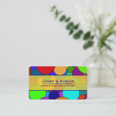 Carte De Visite Motif circulaire coloré (Debout devant)