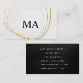 Carte De Visite Motif circulaire contemporain Black White Texture (Devant / Derrière)