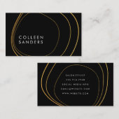 Carte De Visite Motif circulaire doré contemporain (Devant / Derrière)