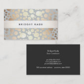 Carte De Visite Motif circulaire Gold & Silver (Devant / Derrière)