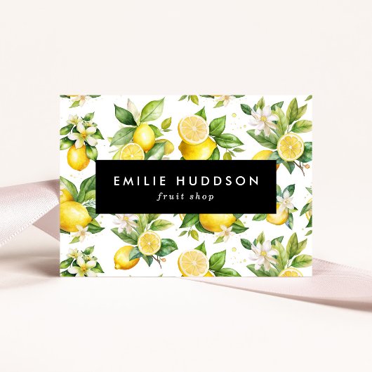 Carte De Visite Motif citron, Fleurs de citron, Agrumes, Boutique