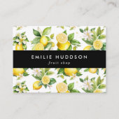 Carte De Visite Motif citron, Fleurs de citron, Agrumes, Boutique (Devant)