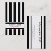 Carte De Visite Motif Classé En Grandes Blancs Et Noires (Devant / Derrière)