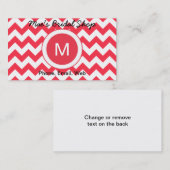 Carte De Visite Motif classique Cherry Red Chevron (Devant / Derrière)