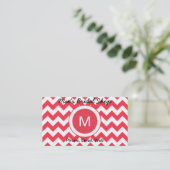 Carte De Visite Motif classique Cherry Red Chevron (Debout devant)