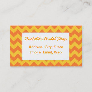 Carte De Visite Motif classique Orange Chevron