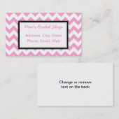 Carte De Visite Motif classique rose Chevron (Devant / Derrière)