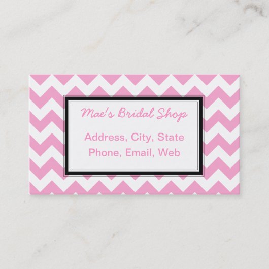 Carte De Visite Motif classique rose Chevron (Devant)
