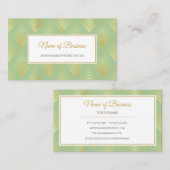 Carte De Visite Motif classique vert et or avec nom d'entreprise (Devant / Derrière)
