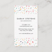 Carte De Visite Motif Confetti coloré mignon (Dos)