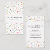 Carte De Visite Motif Confetti coloré mignon (Devant / Derrière)