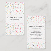Carte De Visite Motif Confetti coloré mignon (Devant / Derrière)