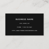 Carte De Visite Motif Confetti Noir Arc-en-ciel (Dos)