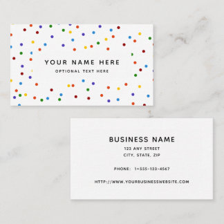 Carte De Visite Motif Confetti Pois arc-en-ciel