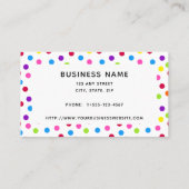 Carte De Visite Motif Confetti Pois lumineux Rainbow (Dos)