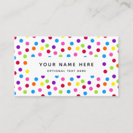 Carte De Visite Motif Confetti Pois lumineux Rainbow