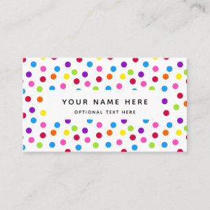 Carte De Visite Motif Confetti Pois lumineux Rainbow