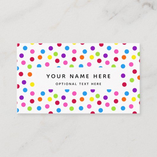Carte De Visite Motif Confetti Pois lumineux Rainbow (Devant)