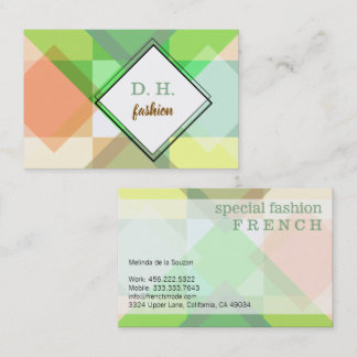 Carte De Visite Motif contemporain abstrait vert frais