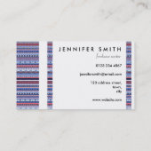 Carte de visite motif corail, marine et bleu (Dos)