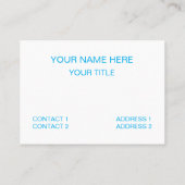 Carte De Visite Motif couleur bleu jaune blanc Chevron (Dos)