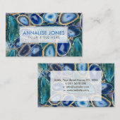 Carte De Visite Motif cristal Blue Geodes (Devant / Derrière)