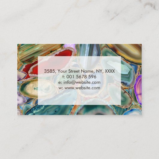 Carte De Visite Motif cristal Geodes - Multicolor  (Dos)