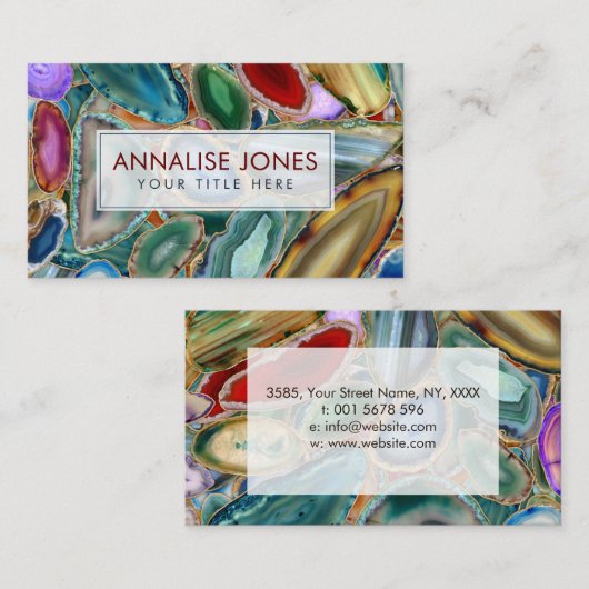 Carte De Visite Motif cristal Geodes - Multicolor  (Devant / Derrière)