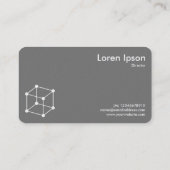 Carte De Visite Motif Cube Isométrique - Orange/Gris (Dos)