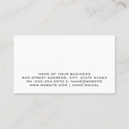 Carte De Visite Motif Curls et Waves (Dos)