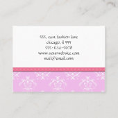 Carte De Visite Motif Damas, Damas rose, Damas français (Dos)
