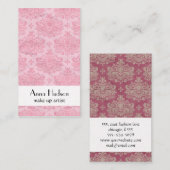 Carte De Visite Motif Damas, Damas rose, Damas français (Devant / Derrière)