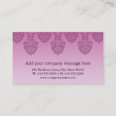 Carte De Visite Motif Damas (violet) (Dos)