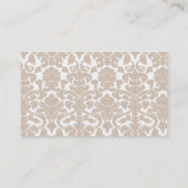 Carte De Visite Motif Damassé Couleur Amande Tableau Noir Rétro (Dos)