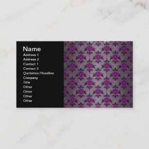 Carte De Visite Motif damassé victorien noir gris violet