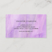 Carte De Visite Motif d'aquarelle en verre violet lavande (Dos)