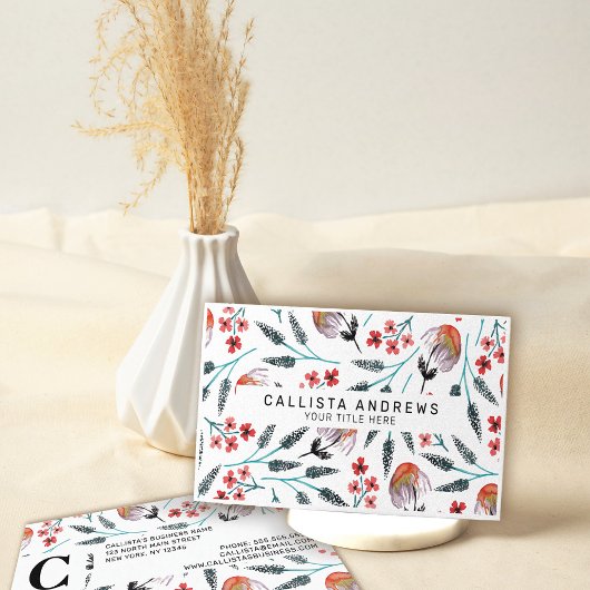 Carte De Visite Motif d'aquarelle Orange