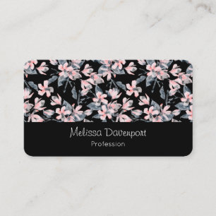Carte De Visite Motif d'aquarelle rose et gris