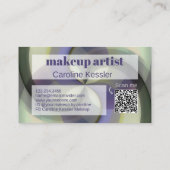Carte De Visite Motif d'art Abstrait noir violet foncé vert pâle (Dos)