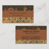 Carte De Visite Motif d'art Coffee Bean Batik (Devant / Derrière)