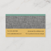Carte De Visite Motif d'art de la moutarde Ochre vert gris noir te (Dos)
