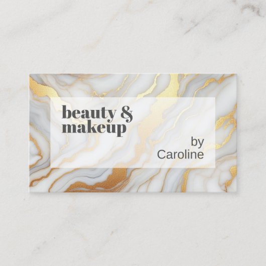 Carte De Visite Motif d'art en marbre blanc gris clair classique (Devant)