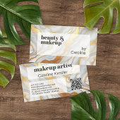 Carte De Visite Motif d'art en marbre blanc gris clair classique