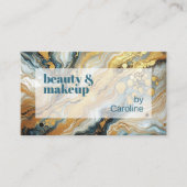 Carte De Visite Motif d'art en marbre blanc gris Turquoise foncé (Devant)